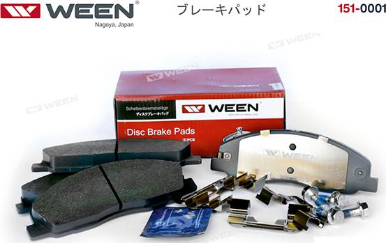 Ween 151-0001 - Тормозные колодки, дисковые, комплект autodnr.net