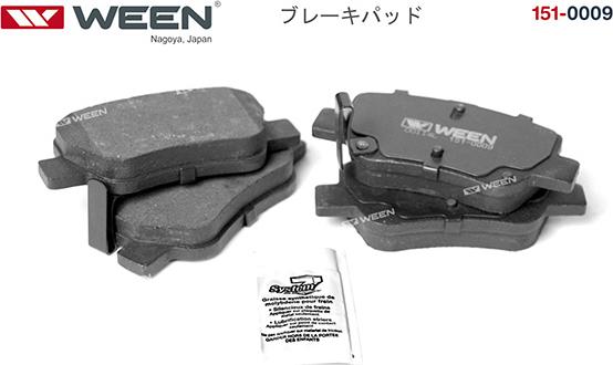 Ween 151-0009 - Тормозные колодки, дисковые, комплект avtokuzovplus.com.ua