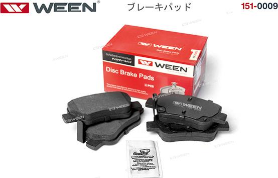 Ween 151-0009 - Тормозные колодки, дисковые, комплект avtokuzovplus.com.ua