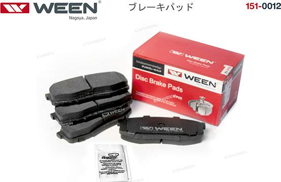 Ween 151-0012 - Тормозные колодки, дисковые, комплект avtokuzovplus.com.ua