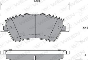 Ween 151-0014 - Тормозные колодки, дисковые, комплект avtokuzovplus.com.ua