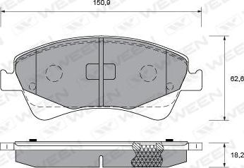 Ween 151-0015 - Гальмівні колодки, дискові гальма autocars.com.ua