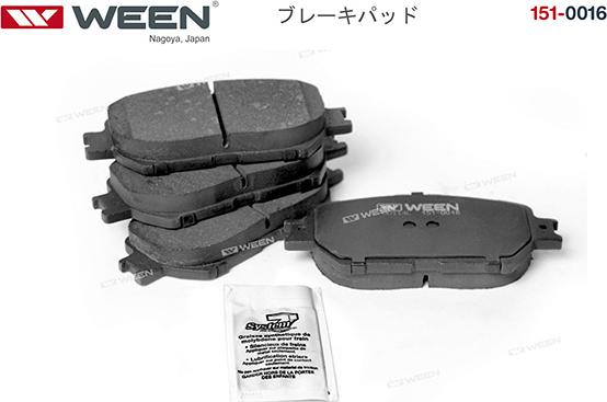 Ween 151-0016 - Тормозные колодки дисковые передние TOYOTA Camry V30  Lexus GS autodnr.net