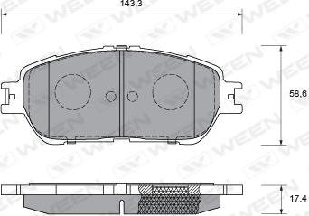 Ween 151-0017 - Тормозные колодки, дисковые, комплект avtokuzovplus.com.ua