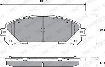 Ween 151-0019 - Тормозные колодки, дисковые, комплект autodnr.net