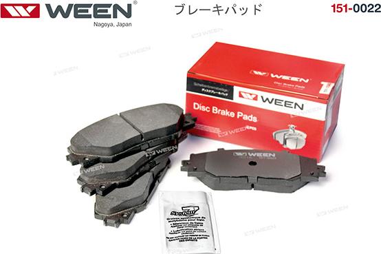 Ween 151-0022 - Тормозные колодки дисковые передние TOYOTA Rav 4 III-IV  Auris E150 E180  Auris Touring Sports E1 autodnr.net