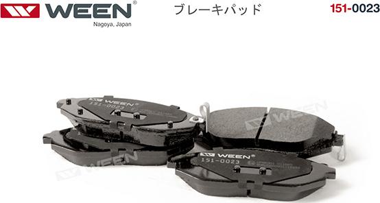 Ween 151-0023 - Тормозные колодки, дисковые, комплект avtokuzovplus.com.ua