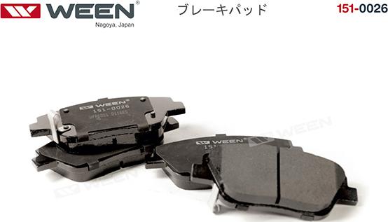 Ween 151-0026 - Тормозные колодки, дисковые, комплект avtokuzovplus.com.ua