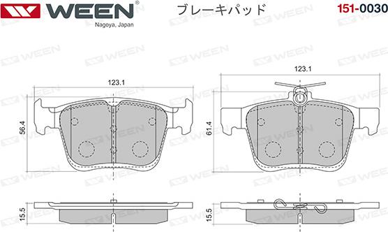 Ween 151-0030 - Тормозные колодки, дисковые, комплект avtokuzovplus.com.ua