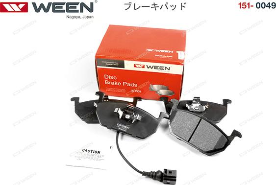 Ween 151-0049 - Тормозные колодки, дисковые, комплект autodnr.net