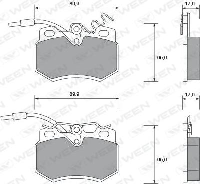 Ween 151-1008 - Гальмівні колодки, дискові гальма autocars.com.ua