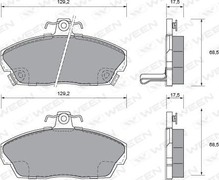 Ween 151-1024 - Тормозные колодки, дисковые, комплект avtokuzovplus.com.ua