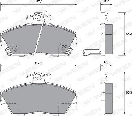 Ween 151-1026 - Тормозные колодки, дисковые, комплект avtokuzovplus.com.ua