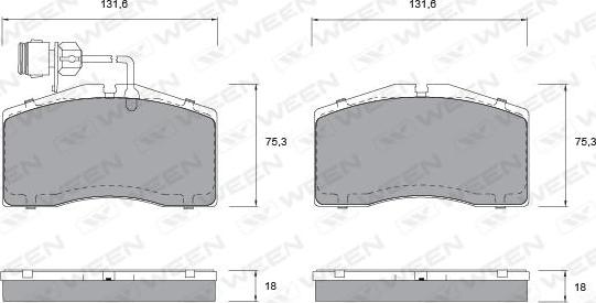 Ween 151-1036 - Гальмівні колодки, дискові гальма autocars.com.ua