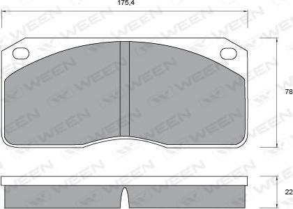 Ween 151-1042 - Гальмівні колодки, дискові гальма autocars.com.ua