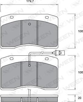 Ween 151-1046 - Тормозные колодки, дисковые, комплект avtokuzovplus.com.ua