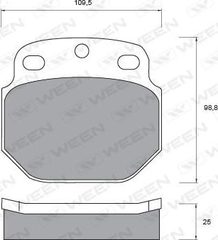 Ween 151-1048 - Гальмівні колодки, дискові гальма autocars.com.ua