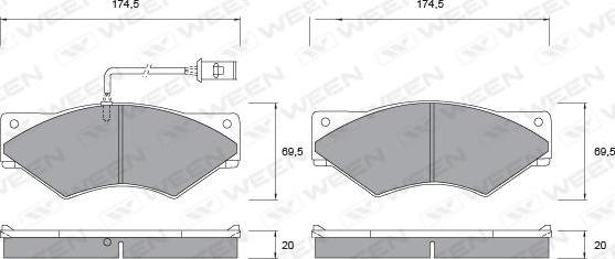 Ween 151-1049 - Тормозные колодки, дисковые, комплект avtokuzovplus.com.ua