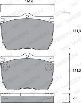 Ween 151-1065 - Гальмівні колодки, дискові гальма autocars.com.ua