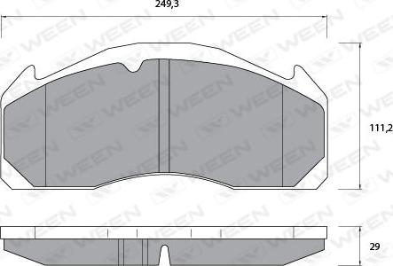 Ween 151-1074 - Гальмівні колодки, дискові гальма autocars.com.ua