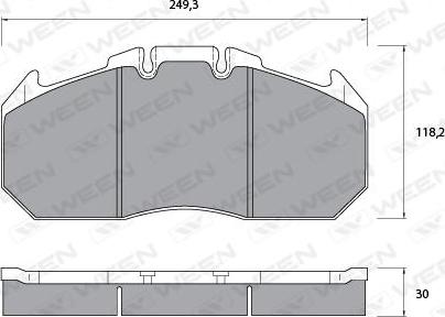 Ween 151-1075 - Гальмівні колодки, дискові гальма autocars.com.ua