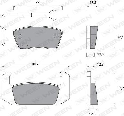 Ween 151-1084 - Тормозные колодки, дисковые, комплект autodnr.net