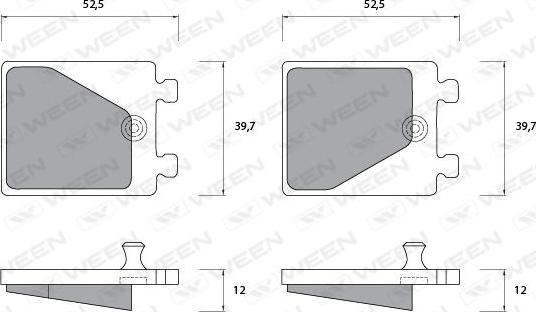 Ween 151-1086 - Комплект тормозных колодок, стояночный тормоз autodnr.net