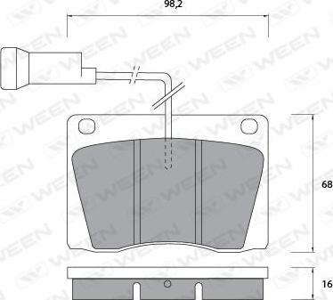 Ween 151-1087 - Тормозные колодки, дисковые, комплект autodnr.net