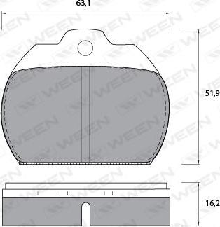 Ween 151-1090 - Гальмівні колодки, дискові гальма autocars.com.ua