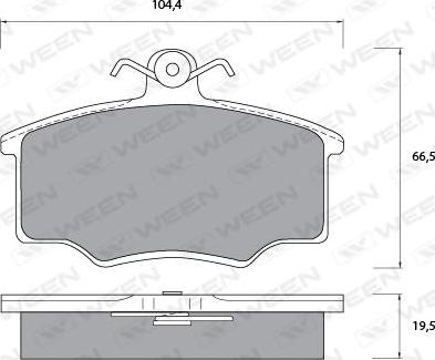 Ween 151-1096 - Тормозные колодки, дисковые, комплект avtokuzovplus.com.ua