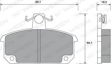 Ween 151-1097 - Тормозные колодки, дисковые, комплект autodnr.net