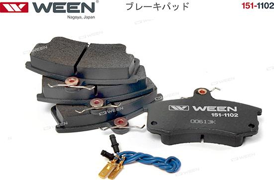 Ween 151-1102 - Тормозные колодки, дисковые, комплект autodnr.net