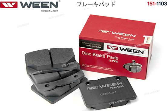 Ween 151-1103 - Тормозные колодки дисковые передние LADA 2101-2107 autodnr.net