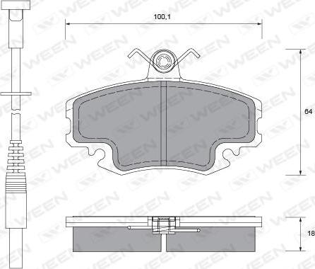 Ween 151-1107 - Тормозные колодки дисковые передние LADA Largus  RENAULT Logan  Sandero-Stepway  19-21-25  Clio I-II autodnr.net