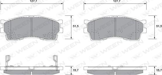 Ween 151-1126 - Гальмівні колодки, дискові гальма autocars.com.ua