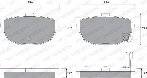 Ween 151-1134 - Гальмівні колодки, дискові гальма autocars.com.ua