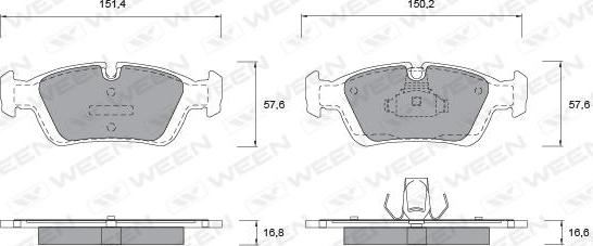 Ween 151-1141 - Гальмівні колодки, дискові гальма autocars.com.ua