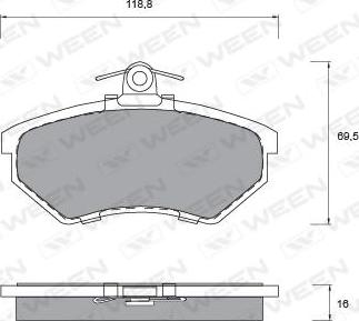 Ween 151-1146 - Гальмівні колодки, дискові гальма autocars.com.ua