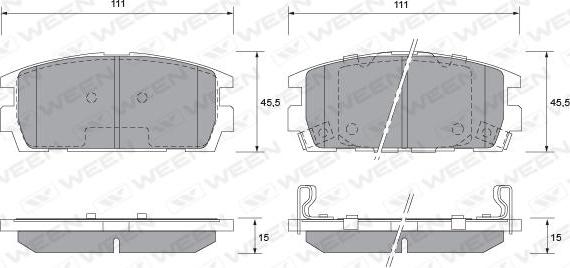 Ween 151-1158 - Тормозные колодки, дисковые, комплект avtokuzovplus.com.ua