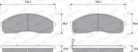 Ween 151-1163 - Гальмівні колодки, дискові гальма autocars.com.ua