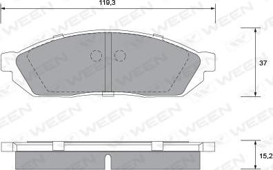 Ween 151-1165 - Тормозные колодки, дисковые, комплект avtokuzovplus.com.ua