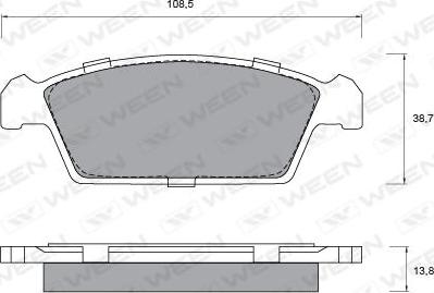 Ween 151-1166 - Тормозные колодки, дисковые, комплект avtokuzovplus.com.ua