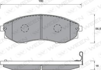 Ween 151-1177 - Гальмівні колодки, дискові гальма autocars.com.ua