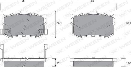 Ween 151-1185 - Тормозные колодки, дисковые, комплект avtokuzovplus.com.ua