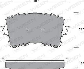 Ween 151-1198 - Гальмівні колодки, дискові гальма autocars.com.ua