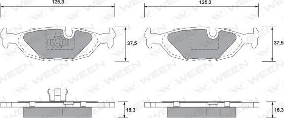 Ween 151-1199 - Тормозные колодки, дисковые, комплект avtokuzovplus.com.ua