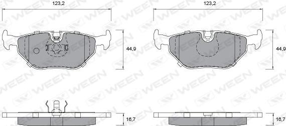 Ween 151-1200 - Тормозные колодки, дисковые, комплект avtokuzovplus.com.ua