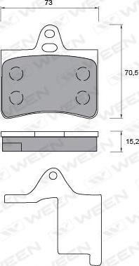 Ween 151-1208 - Тормозные колодки, дисковые, комплект autodnr.net