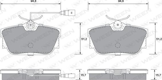 Ween 151-1209 - Гальмівні колодки, дискові гальма autocars.com.ua