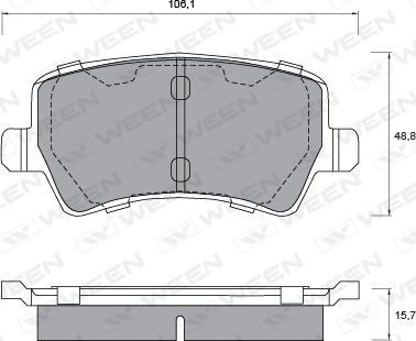 Ween 151-1211 - Тормозные колодки, дисковые, комплект avtokuzovplus.com.ua